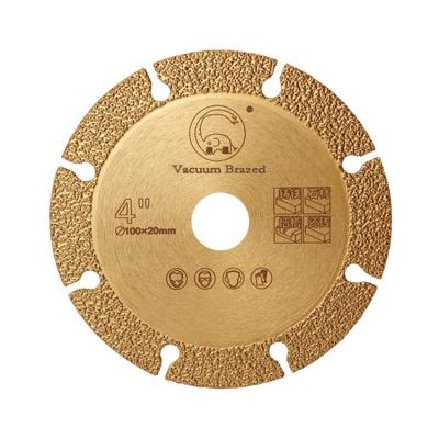 China Metal Cutting 4inch 100mm Vacuum Welded Diamond Metal Cutting Disc Cutting Wheel Blade Cutting Angle Steel Reb Steel/Iron Tube for sale