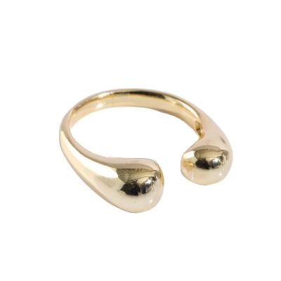 China FASHIONABLE Trend Women Opening Ring Copper Gold Plated Chunky Simple Rings Brass Jewelry for sale