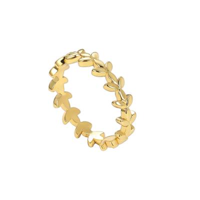 China Fashionable 2022 New Central Institute of Statistics Ladies Ring Gold Plated Jewelry Retro Personality All-Match Simple Ring Female Leaf Geometric Fashion Rings for sale