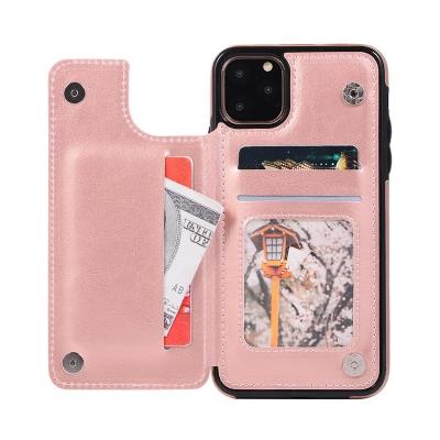 China ODM Flip Cover de couro de iPhone11 Flip Card Holder Pink à venda