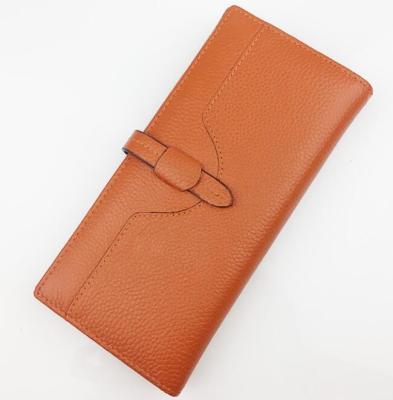 Chine Portefeuille en cuir orange de tirette personnalisé par 19.5cm à vendre