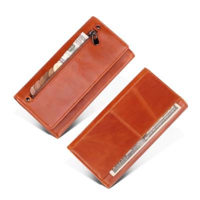 China Leather Hold Money 19.5*9.5*3CM Slim Zipper Wallet for sale