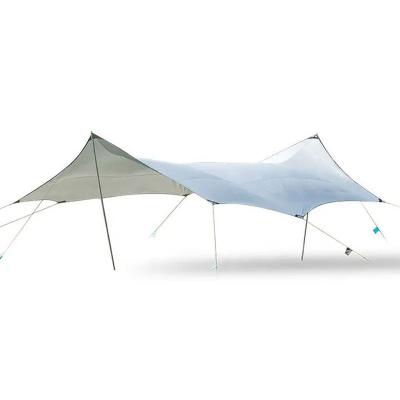 China UV-resistant 210T Nylon Sun Shelter Outdoor Camping Tent Waterproof Sun Survival Gear Shelter with Poles Camping Trap for sale