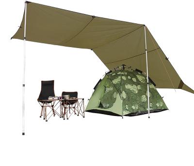 China UV-resistant 210T Nylon Waterproof Outdoor Beach Tent Automatic Poles Oxford Survival Gear Portable Family Camping Two Bedrooms Beach Shelter for sale