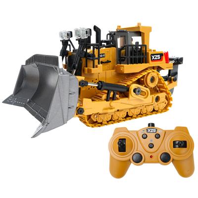 China 1:24 9CH Multifunctional RC Bulldozer Crawler Type Alloy/Plastic Shovel Engineering Forklift Heavy Excavator toy gifts for kids zu verkaufen