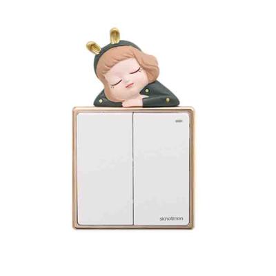 China Creative switch room model resin wall living room girl Europe cartoon decoration frameless wall painting for sale