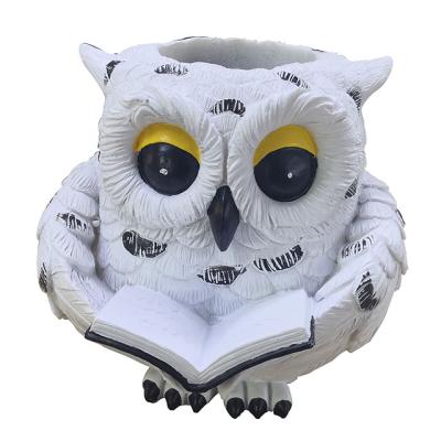 China Europe Customized Owl Pen Holder Pencil Container Carving Organizer Brush Pot Holder Desk Decoration, Luxury Gift and Exquisite for sale