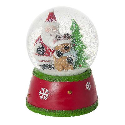 China Customized Europe 2020 Christmas Snowball Light Globe With Santa Claus Elk Crystal Ball Snow Girlfriends Gifts for sale