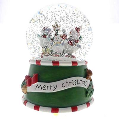 China Customized Europe 2020 Snowman Crystal Balled Light Snowball Christmas Snow Globe With Santa Claus Elk Crystal Ball Snow New Year Gifts for sale