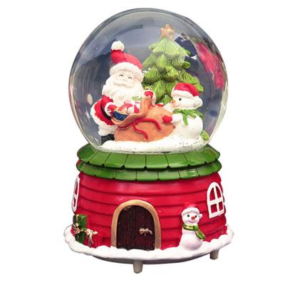 China Customized Europe 2020 Christmas Snowball Light Globe With Santa Claus Elk Crystal Ball Snow Girlfriends Gifts for sale