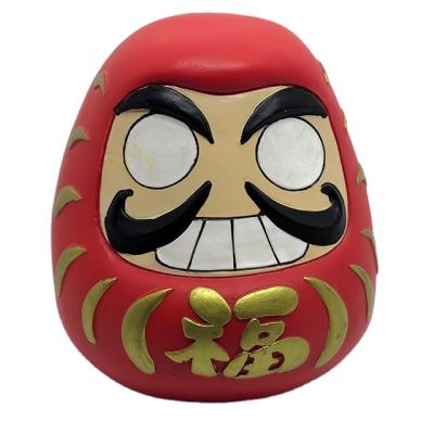 China Japan Customized Japan Daruma Doll Piggy Bank Lucky Charm Fortune Ornament Fengshui Zen Home Tabletop Decoration Gifts for sale