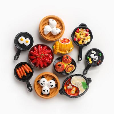 China Jruida China Food Pizza Fridge Magnets Resin Miniature Chinese Lobster Baking Craft Bread Kitchen Decoration for sale