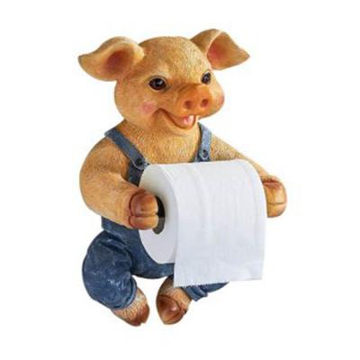 China China Customized Pig Paper Towel Rack Tissue Holder Paper Box Toilet Decoration Collocation Lovely for sale