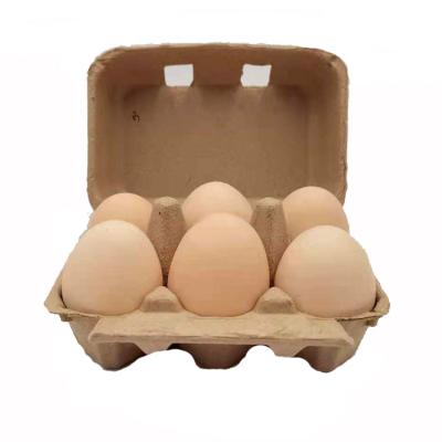 China jruida 6 egg cartons egg carton packing brown empty pulp stands each 6 egg cartons container farm market for sale