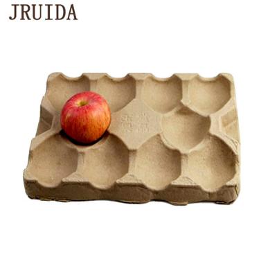 China 8 Cell Pulp Apple Stand Tray Recyclable Eco-friendly Fruit Packing Store Biodegradable Recyclable Paper Packaging for sale