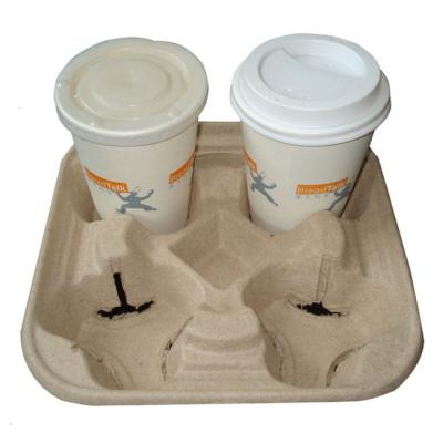 China Environmental Environmental Pulp 4 Cup Carrier Recycled Disposable Coffee Cup Holder Rack Cheap Price Made In China for sale