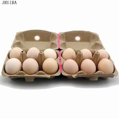 China Eco - Friendly Food Paper Pulp Egg Box Six In A Row For Twelve Egg Tray Recyclable 12 Hole Egg Box for sale