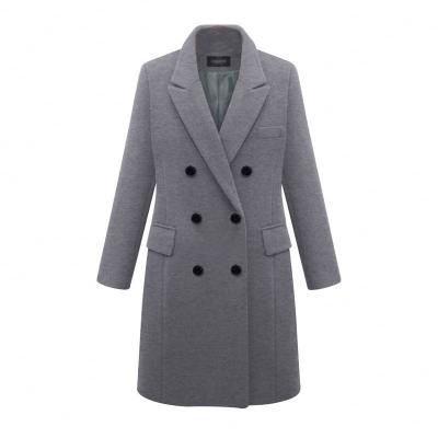 China New Arrival Fashion Formal Style Anti-Shrink Plus Size Long Double Breasted Wool Ditch Coat Ladies And Women Coat for sale