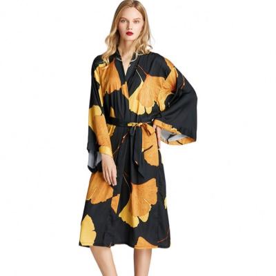 China Newly QUICK DRY maple leaf print plus size nightgown bathrobe women for sale