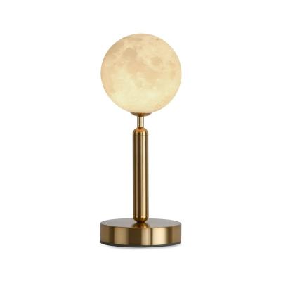 China Contemporary One-light 3D Gold Plating Iron Table Lamp Hot Sale Modern Gold Plating Iron Table Lamp Moonlight Shade for sale