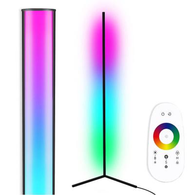 China Modern Led RGB Color Designer Fashion Kiss Corner Floor Lamp With Wireless Remote Metal Position Lamp For Living Room Bedroom for sale