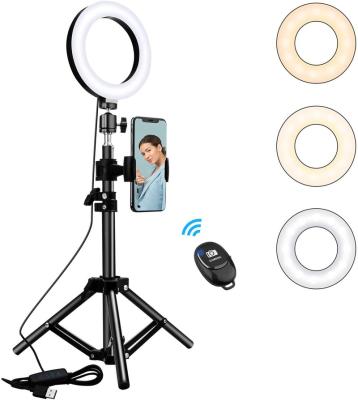 China Video 6 Inch Shooting Selfie Ring Light Dimmable With 3 Lightest 11 Brightness Level, USB Soft Circle LED O-Rings Fill Lights for sale