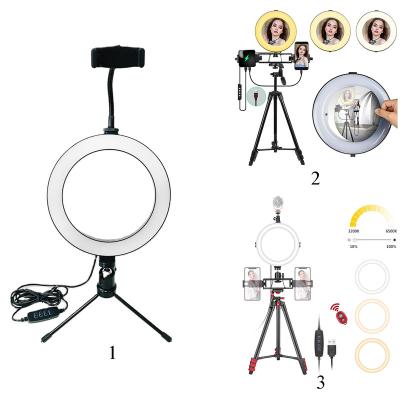 China PORTABLE selfie led ring light for sale with tripod stand, phone ring fill light led selfie mini 8 inch 20cm tik tok makeup photography for sale