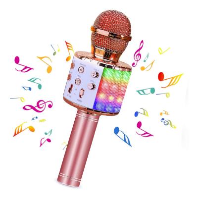 China Perfect Sound 4 in 1 Karaoke Wireless Microphone with LED Lights Handheld Microphone for Kids Best Gifts Toys for Kids Girls Boys Adults for sale