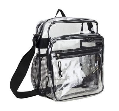 China Waterproof Clear Stadium Transparent Messenger Bag With Adjustable Cross - Body Strap for sale