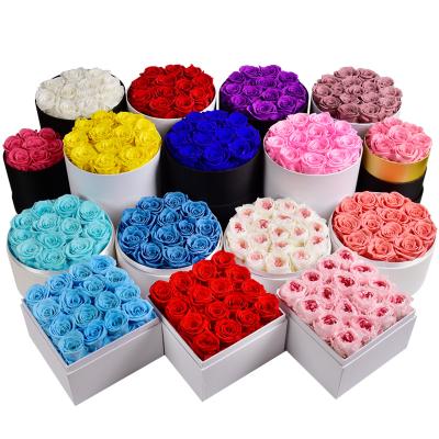 China Rose Preserved Flower Natural Dry Eternal Flower Christmas Valentine's Day Gifts Preserved Flowers for sale