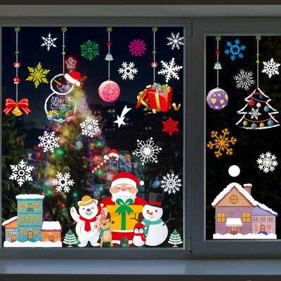 China WALL STICKER 2021 New Design Merry Christmas Sticker Christmas Window Decorative Wall Stickers for sale