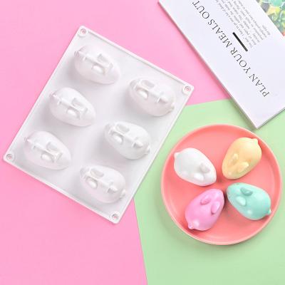 China Wholesale Viable Cute Fondant Silicone Chocolate Mold Silicone Cake Rabbit 3d Baking Mold for sale