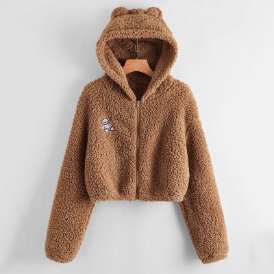 China Wholesale high quality custom fleece polyester fleece o-neck solid color women winter hooded long hoodies QUICK DRY sherpa for sale