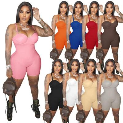 China Wholesale QUICK DRY sexy casual one-piece jumpsuits women's sports summer wear short overalls rompers for woman for sale