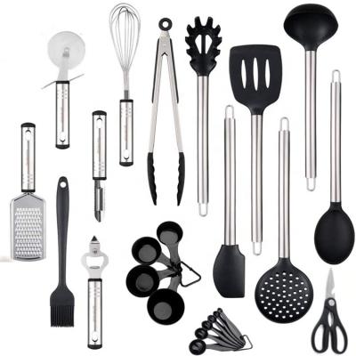 China Sustainable Hot Sales 24PCS Kitchen Cooking Tools Instruments Set Cookware With Wholesaler for sale