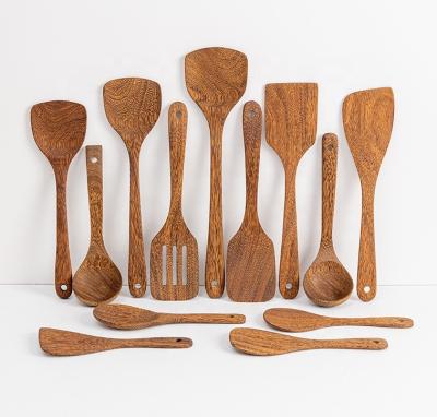 China Sustainable 13Pcs Kitchen Utensils Wooden Set, Kitchen Accessories Tool Kit with Shovel Spoon and Spatula for sale