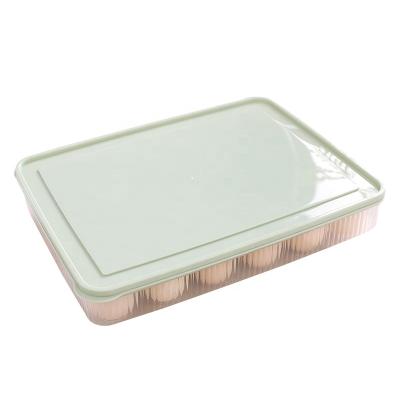 China Freshness Preservation Kitchen Egg Matching Box Color 24 Grid Refrigerator Storage Box Plastic Food Storage Box Egg Tray for sale