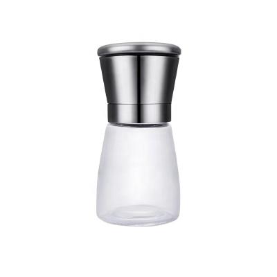 China Sustainable 304 Stainless Steel Pepper Grinder Freshly Grated Sea Salt And Glass Peppercorns Bottle for sale