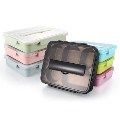 China Sustainable Nordic Style Lunch Box 304 Stainless Steel Box Five Grid Cool-Keeping Student Lunch Box for sale