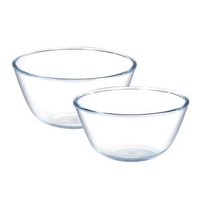 China High Viable Transparent Glass Vegetable Borosilicate Bowl Noodle Soup Salad Bowl Heat Resistant Bowl Large for sale