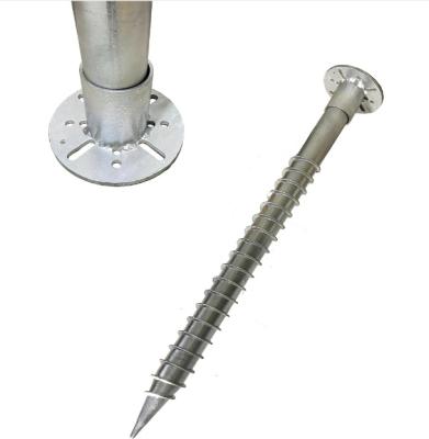 China Hot Dip Galvanized Q235 Steel HDG Galvanized Q235 Steel Post Base Helical Pile Solar Ground Mounting Adjustable Screw for sale