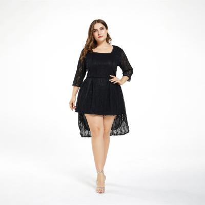 China Anti-wrinkle YH5184 High Quality Ladies Women Lace Korean Plus Size Mini Casual Summer Dress for sale