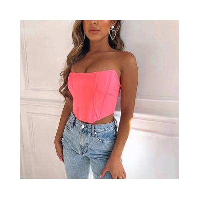 China QUICK DRY YH1783 High Quality Plain Tank Tops Women Designer Casual Backless Crop Top for sale