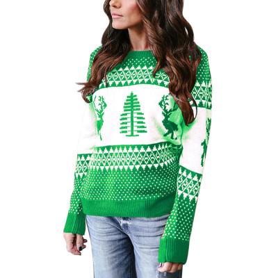 China Anti-wrinkle YH6011 Custom OEM Korean Women Christmas Ugly Stylish Sweater for sale