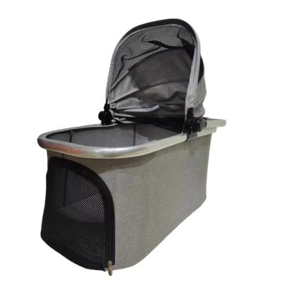 China CK1 Sustainable Custom Wholesale Luxury Breathable Trolley Pet Carrier Transport Basket With Safety Zipper for sale