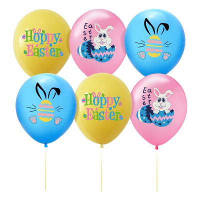 China Festival Decoration 12 Inch Bunny Egg Easter Latex Balloon Easter Party Balloon Decorative Layout for sale