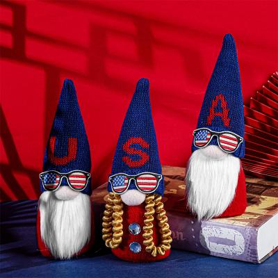 China Holiday Decorations 2022 Independence Day Gnome Decoration 3 Pieces Set USA Gnome Creative Ornament for sale