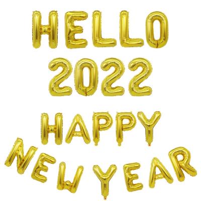 China New Year's Day Party Decoration 16 Inch Foil Border Balloon 2022 Happy New Years Balloon Set For New Year Party Decoration for sale