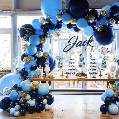 China Latex Ins Wind Starry Night Navy Blue Ink Sequin Balloon String Set For Opening Party for sale