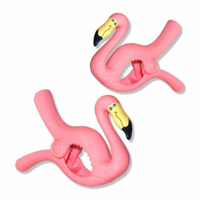 China Clips Beach Flamingo Towel Clips Flamingo Chair Holders Portable Parrot Towel Holders For Vacation Pool for sale